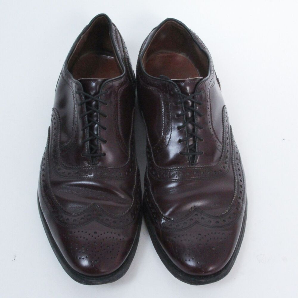 Allen Edmonds McAllister Men's Burgundy Wingtip Oxford Dress Shoes Size 10.5